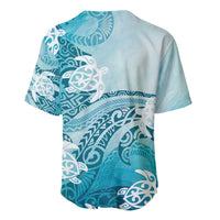 Polynesia Turtle Baseball Jersey Watercolor Abstract Style
