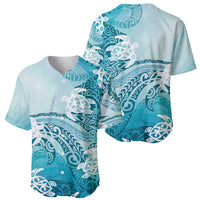 Polynesia Turtle Baseball Jersey Watercolor Abstract Style