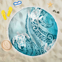 Polynesia Turtle Beach Blanket Watercolor Abstract Style LT7 One Size 150cm Blue - Polynesian Pride