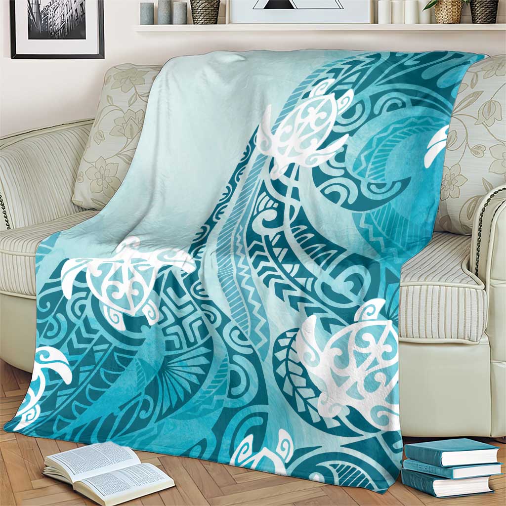 Polynesia Turtle Blanket Watercolor Abstract Style LT7 - Polynesian Pride
