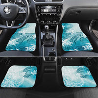 Polynesia Turtle Car Mats Watercolor Abstract Style LT7 Set 4pcs Blue - Polynesian Pride