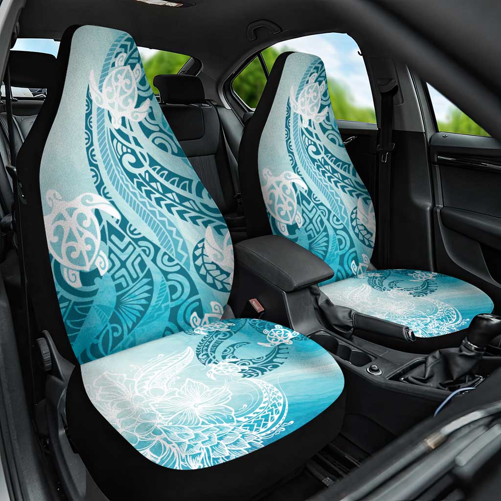 Polynesia Turtle Car Seat Cover Watercolor Abstract Style