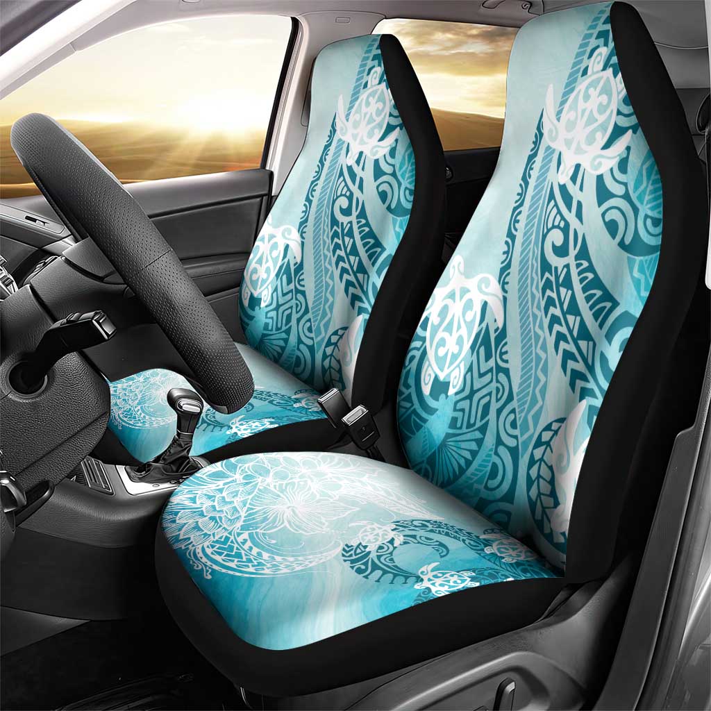 Polynesia Turtle Car Seat Cover Watercolor Abstract Style