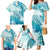 Polynesia Turtle Family Matching Mermaid Dress and Hawaiian Shirt Watercolor Abstract Style