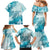 Polynesia Turtle Family Matching Mermaid Dress and Hawaiian Shirt Watercolor Abstract Style