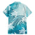 Polynesia Turtle Family Matching Mermaid Dress and Hawaiian Shirt Watercolor Abstract Style