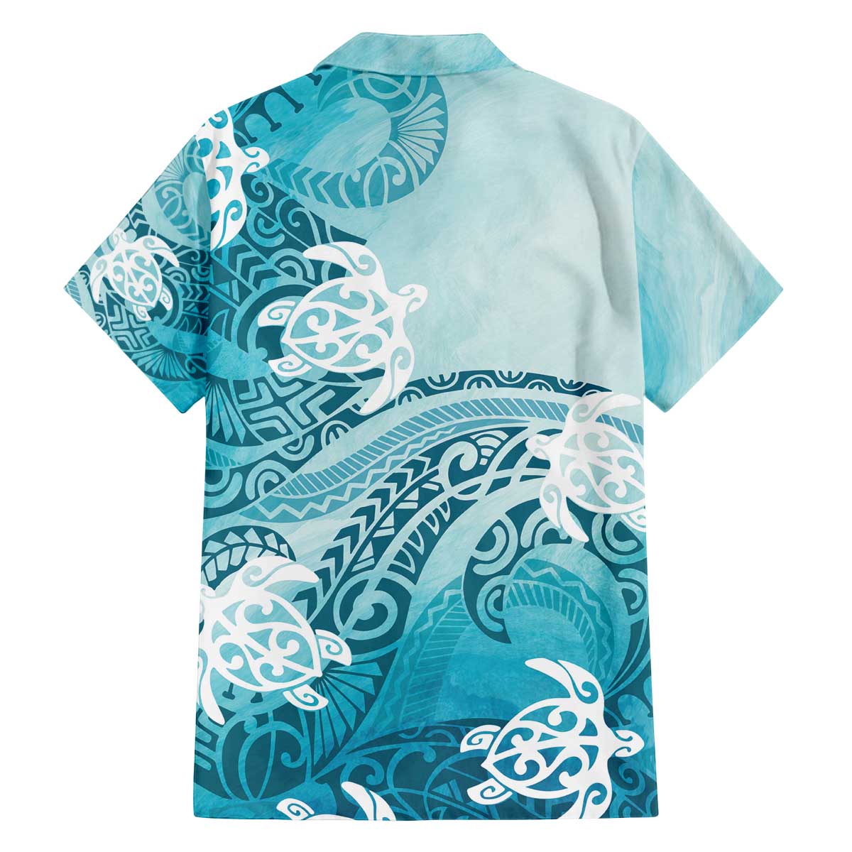 Polynesia Turtle Family Matching Off Shoulder Short Dress and Hawaiian Shirt Watercolor Abstract Style LT7 - Polynesian Pride