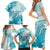 Polynesia Turtle Family Matching Short Sleeve Bodycon Dress and Hawaiian Shirt Watercolor Abstract Style