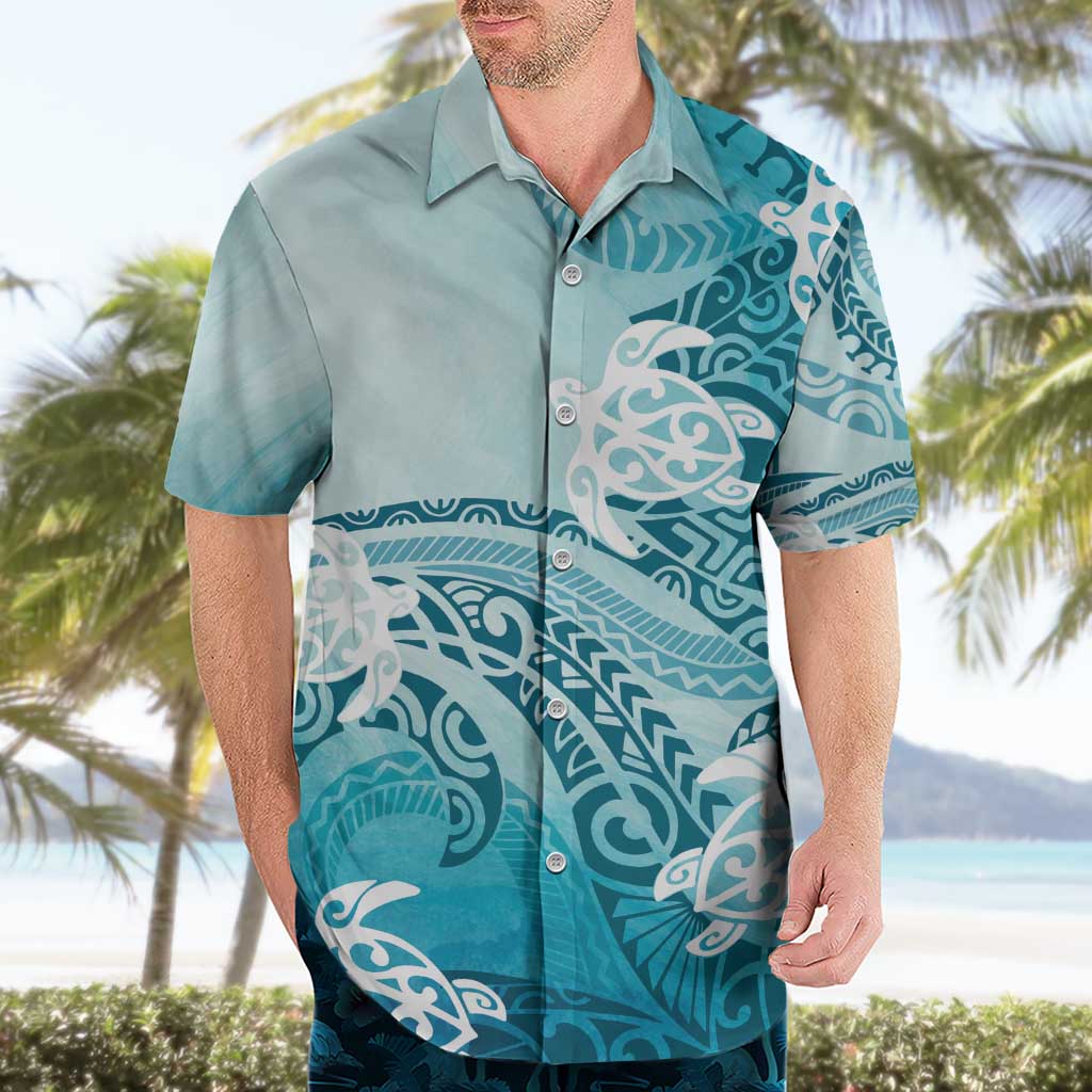 Polynesia Turtle Hawaiian Shirt Watercolor Abstract Style LT7 - Polynesian Pride