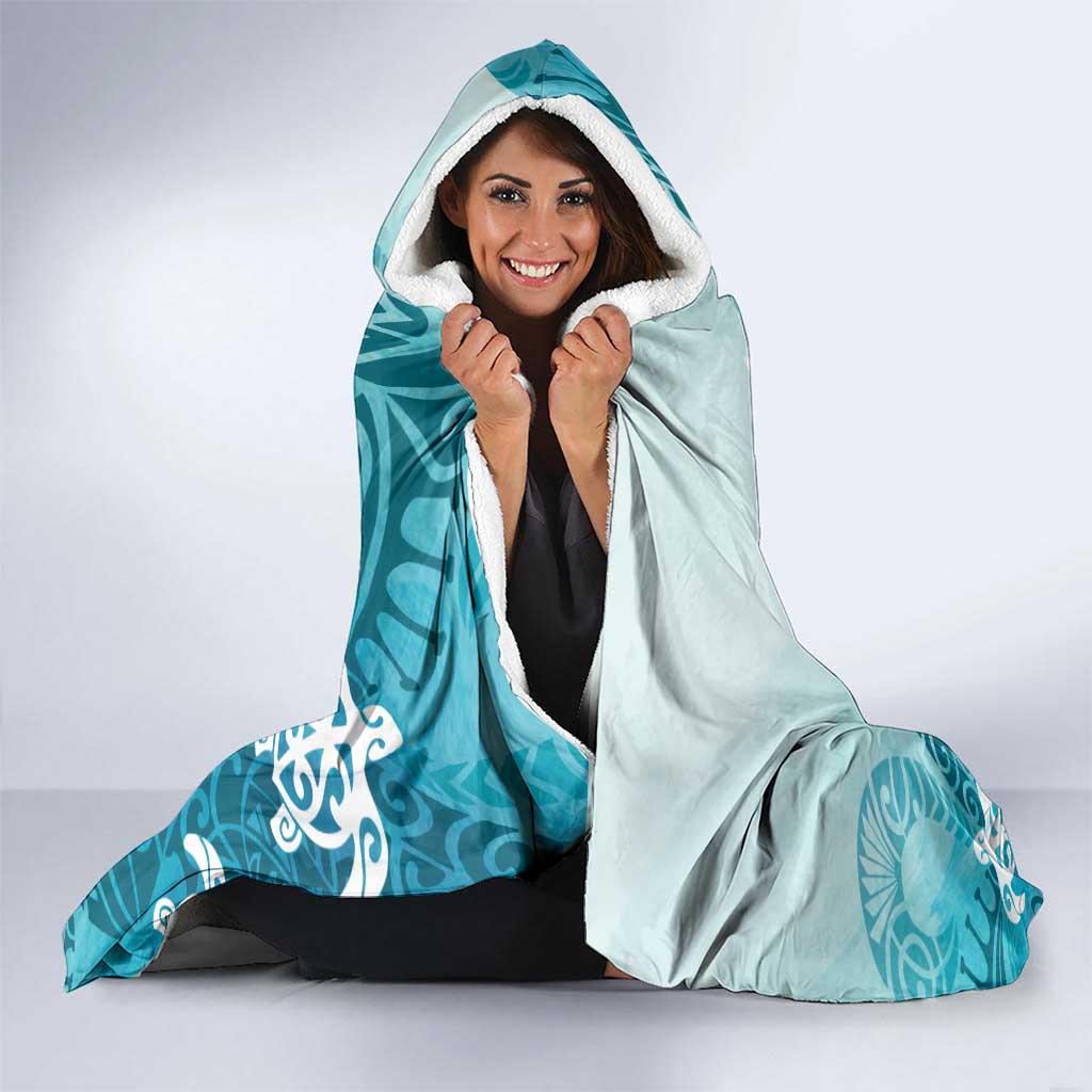 Polynesia Turtle Hooded Blanket Watercolor Abstract Style LT7 - Polynesian Pride
