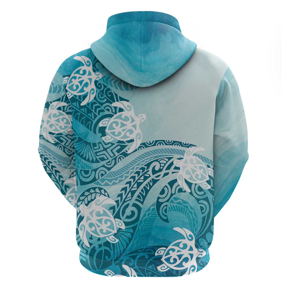 Polynesia Turtle Hoodie Watercolor Abstract Style