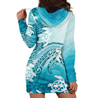 Polynesia Turtle Hoodie Dress Watercolor Abstract Style LT7 - Polynesian Pride