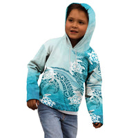 Polynesia Turtle Kid Hoodie Watercolor Abstract Style
