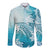 Polynesia Turtle Long Sleeve Button Shirt Watercolor Abstract Style