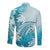 Polynesia Turtle Long Sleeve Button Shirt Watercolor Abstract Style