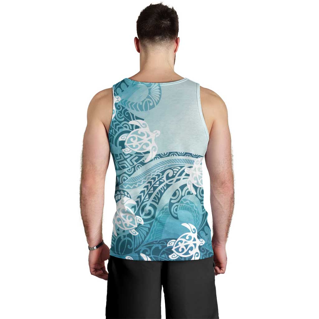 Polynesia Turtle Men Tank Top Watercolor Abstract Style LT7 - Polynesian Pride