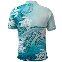 Polynesia Turtle Polo Shirt Watercolor Abstract Style