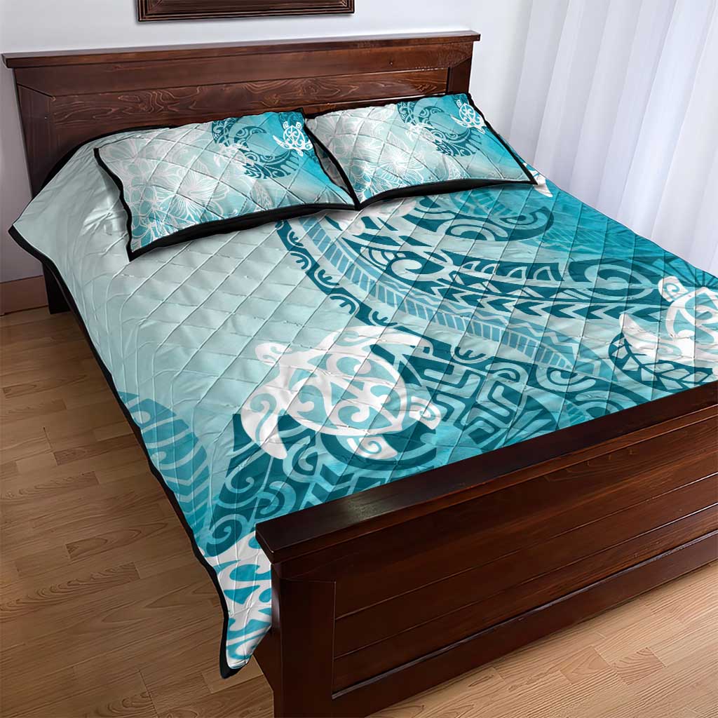 Polynesia Turtle Quilt Bed Set Watercolor Abstract Style LT7 - Polynesian Pride