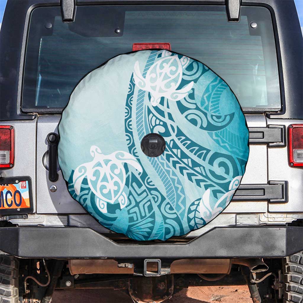 Polynesia Turtle Spare Tire Cover Watercolor Abstract Style