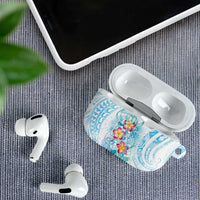 Sea Blue Polynesian Jellyfish AirPods Case Watercolor Glows LT7 - Polynesian Pride