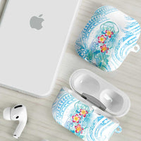 Sea Blue Polynesian Jellyfish AirPods Case Watercolor Glows LT7 - Polynesian Pride