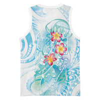 Sea Blue Polynesian Jellyfish Basketball Jersey Watercolor Glows LT7 - Polynesian Pride