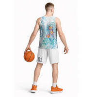 Sea Blue Polynesian Jellyfish Basketball Jersey Watercolor Glows LT7 - Polynesian Pride