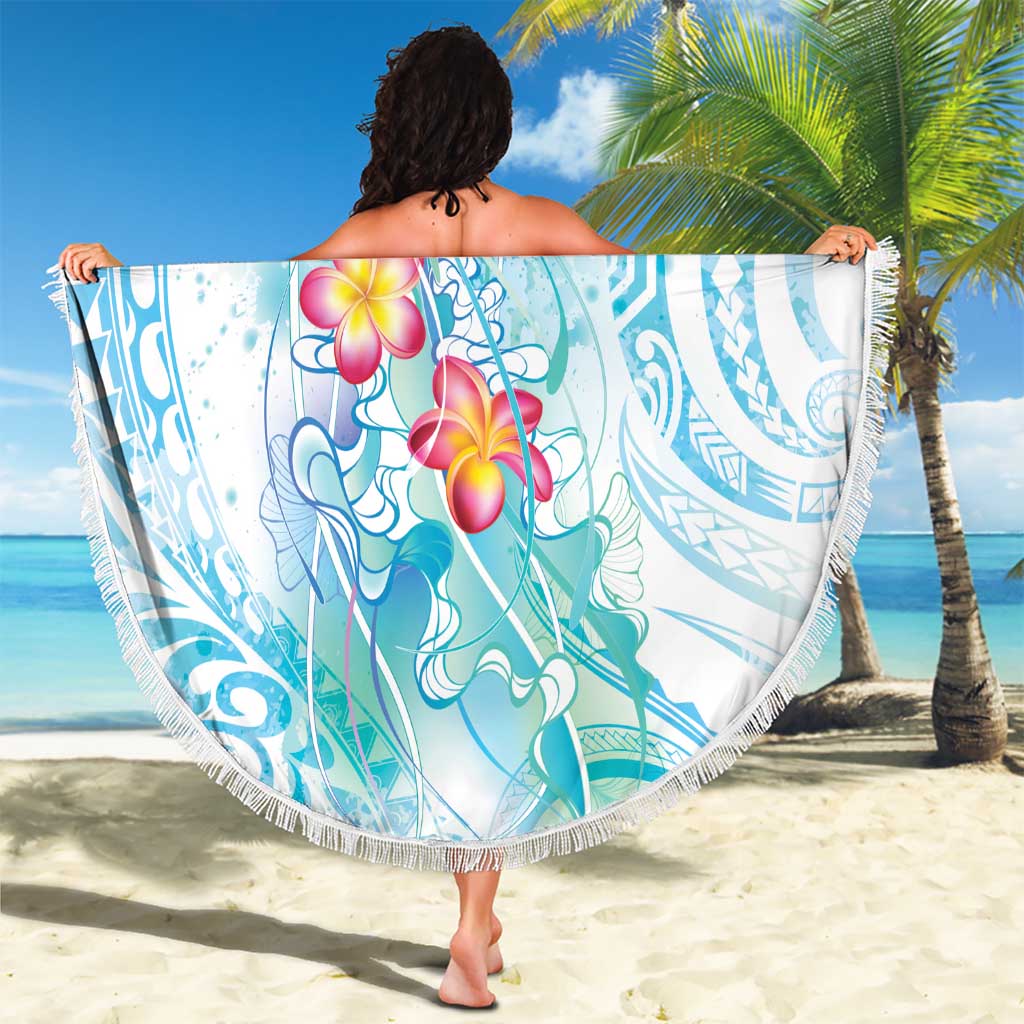 Sea Blue Polynesian Jellyfish Beach Blanket Watercolor Glows LT7 - Polynesian Pride