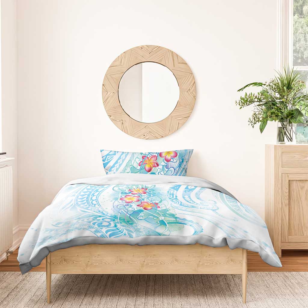 Sea Blue Polynesian Jellyfish Bedding Set Watercolor Glows - Polynesian Pride