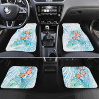 Sea Blue Polynesian Jellyfish Car Mats Watercolor Glows LT7 Set 4pcs Light Blue - Polynesian Pride