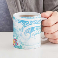 Sea Blue Polynesian Jellyfish Ceramic Mug Watercolor Glows LT7 - Polynesian Pride