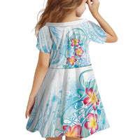 Sea Blue Polynesian Jellyfish Family Matching Mermaid Dress and Hawaiian Shirt Watercolor Glows - Polynesian Pride