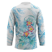 Sea Blue Polynesian Jellyfish Hockey Jersey Watercolor Glows LT7 - Polynesian Pride