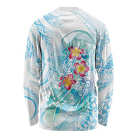 Sea Blue Polynesian Jellyfish Long Sleeve Shirt Watercolor Glows LT7 - Polynesian Pride