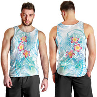 Sea Blue Polynesian Jellyfish Men Tank Top Watercolor Glows LT7 - Polynesian Pride