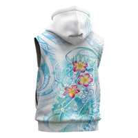 Sea Blue Polynesian Jellyfish Sleeveless Hoodie Watercolor Glows LT7 - Polynesian Pride