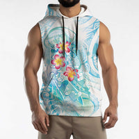 Sea Blue Polynesian Jellyfish Sleeveless Hoodie Watercolor Glows LT7 - Polynesian Pride