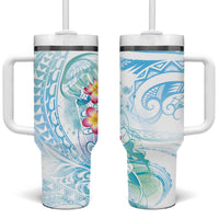 Sea Blue Polynesian Jellyfish Tumbler With Handle Watercolor Glows - Polynesian Pride