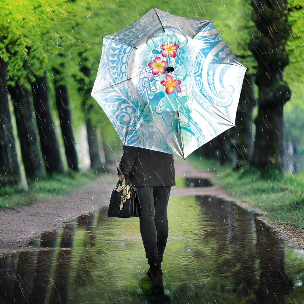 Sea Blue Polynesian Jellyfish Umbrella Watercolor Glows - Polynesian Pride