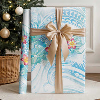 Sea Blue Polynesian Jellyfish Wrapping Paper Watercolor Glows LT7 - Polynesian Pride