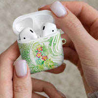 Summer Green Polynesian Jellyfish AirPods Case Watercolor Glows LT7 - Polynesian Pride