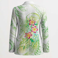 Summer Green Polynesian Jellyfish Blazer Watercolor Glows - Polynesian Pride