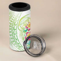 Summer Green Polynesian Jellyfish 4 in 1 Can Cooler Tumbler Watercolor Glows LT7 - Polynesian Pride