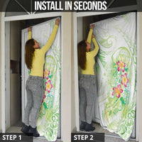 Summer Green Polynesian Jellyfish Door Cover Watercolor Glows LT7 - Polynesian Pride