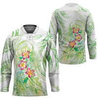 Summer Green Polynesian Jellyfish Hockey Jersey Watercolor Glows LT7 - Polynesian Pride