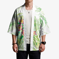 Summer Green Polynesian Jellyfish Kimono Watercolor Glows LT7 - Polynesian Pride