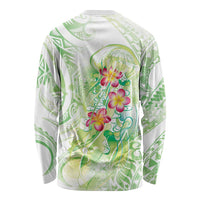 Summer Green Polynesian Jellyfish Long Sleeve Shirt Watercolor Glows LT7 - Polynesian Pride