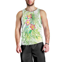Summer Green Polynesian Jellyfish Men Tank Top Watercolor Glows LT7 - Polynesian Pride