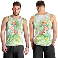 Summer Green Polynesian Jellyfish Men Tank Top Watercolor Glows LT7 - Polynesian Pride