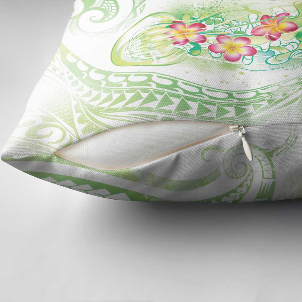 Summer Green Polynesian Jellyfish Pillow Cover Watercolor Glows - Polynesian Pride